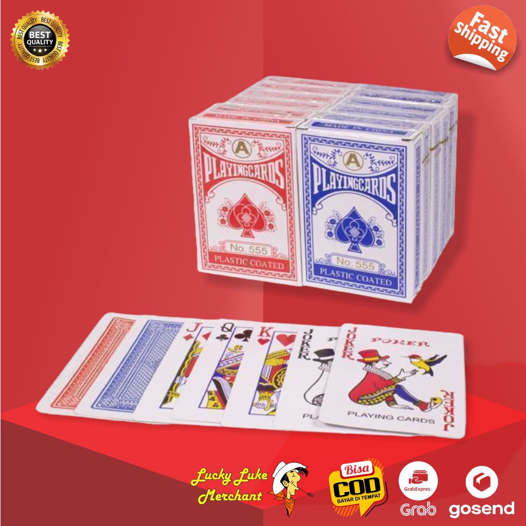 Jual Permainan Kartu Poker Remi Playing Card 1 Pak Coating Plastik ...