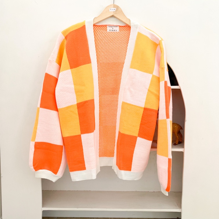 Jual Vintage x Pukka Youca Checkered Cardigan (Cardigan