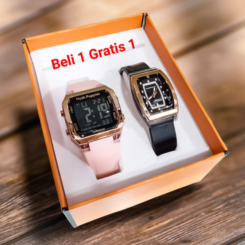Jual Jam Tangan Wanita Hush Puppies Digital Tali Rubber Beli 1 Gratis 1