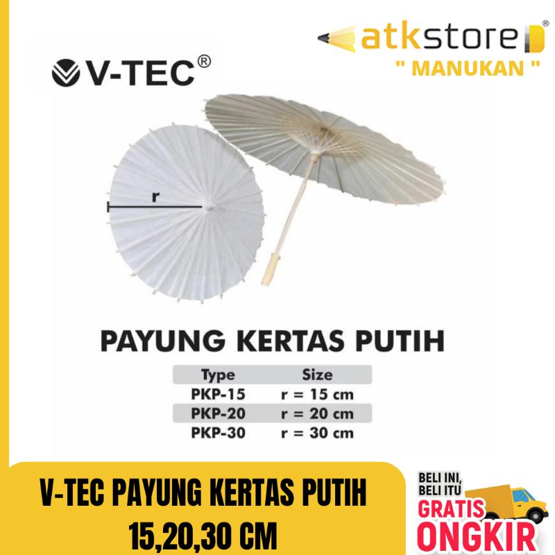 Jual Payung kertas V-Tec ukuran kecil sedang besar || payung lipat