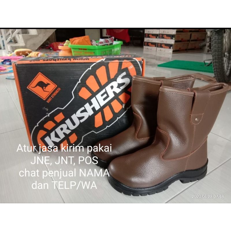 Jual Sepatu Safety Kruser Krusher Krushers Texas Brown Shopee Indonesia