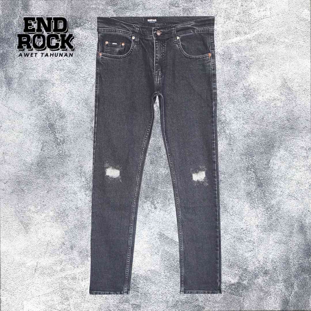 Celana Panjang Sobek Hitam Wash Ripped 121