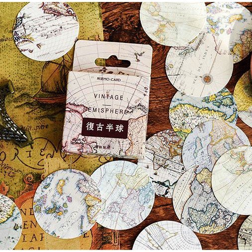 Jual Sticker Deco Sticker Journal Scrapbook Stiker Diary World Map deco ...