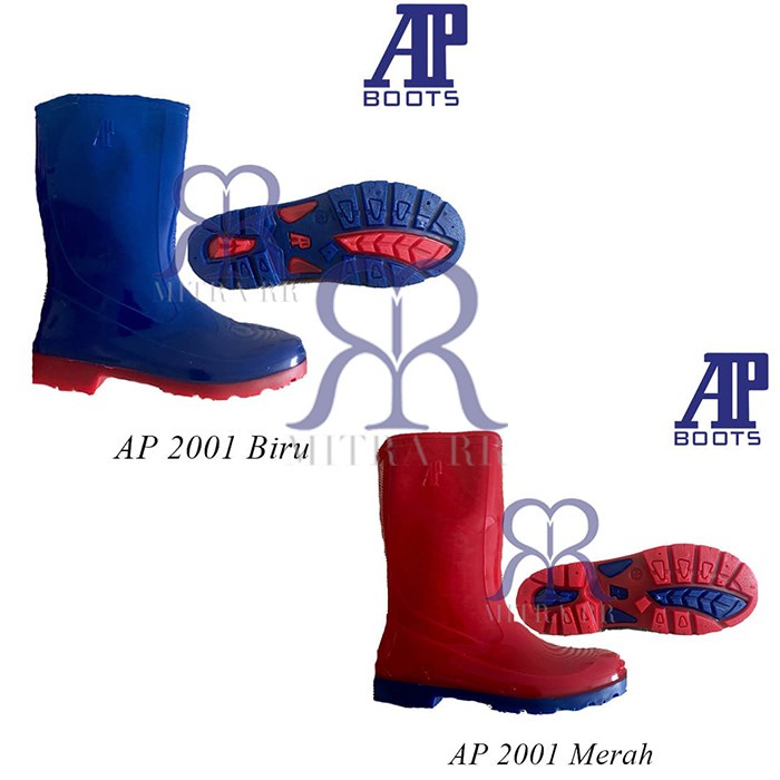 Jual AP Boots 2001 / 2013 Biru Merah Sepatu Boot Anak Sekolah Tanggung ...