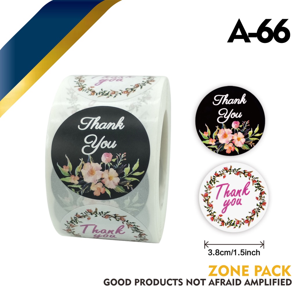 Jual 1 roll 500 pcs Stiker Label Tulisan Thank You For Your Order 3,8cm ...