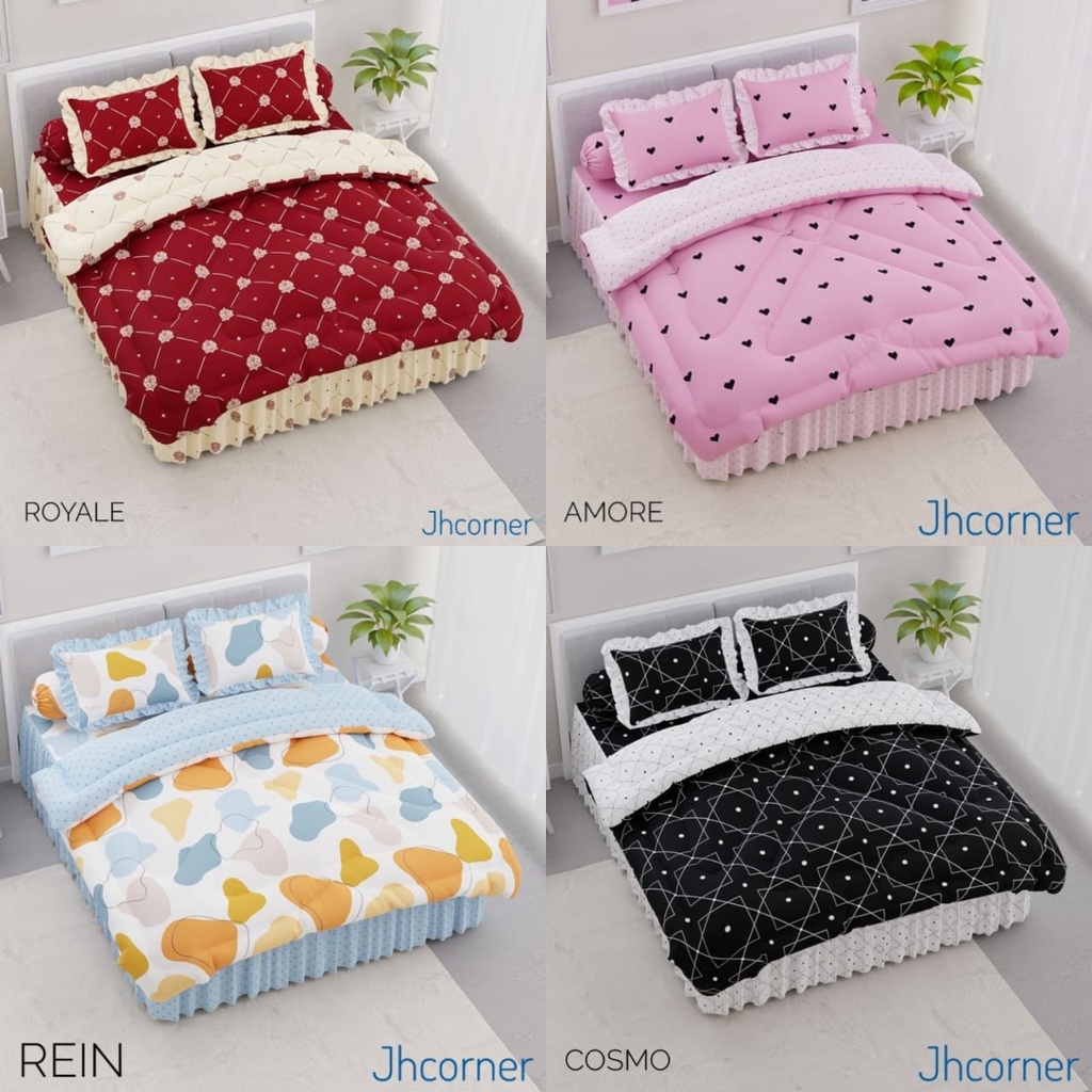 Jual SET BEDCOVER CALIFORNIA SPREI RUMBAI SIZE 180X200CM KING SIZE ...