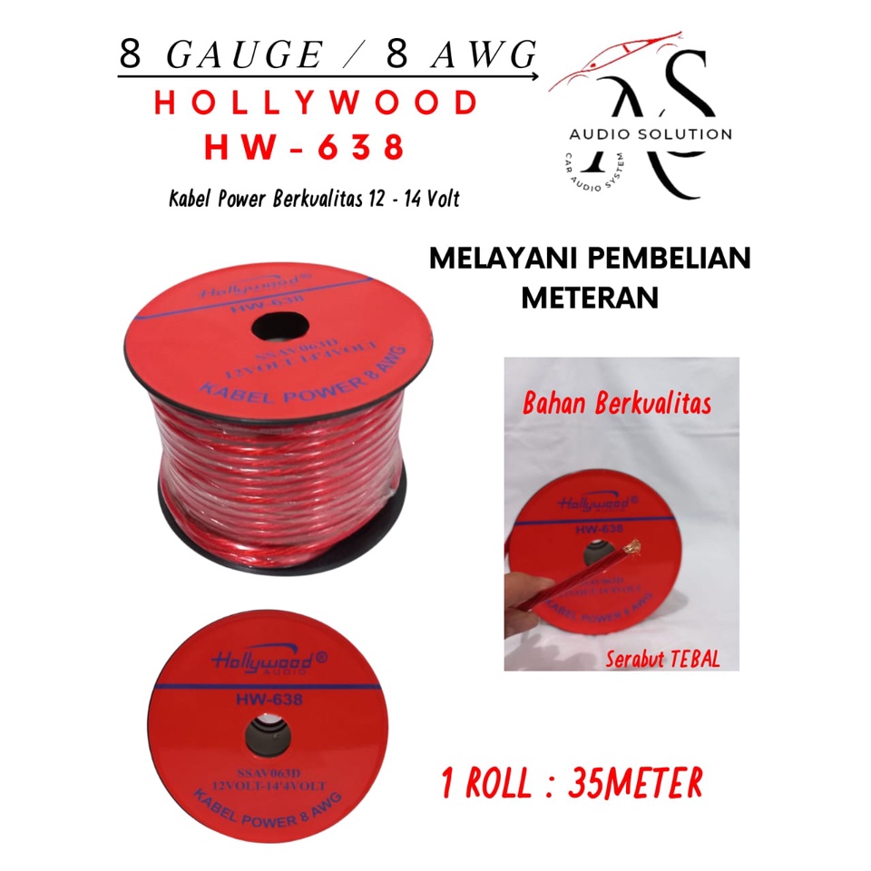 Jual Cable Awg Hollywood Meteran Kabel Strum Awg Hw Hollywood Serabut Tebal Meter