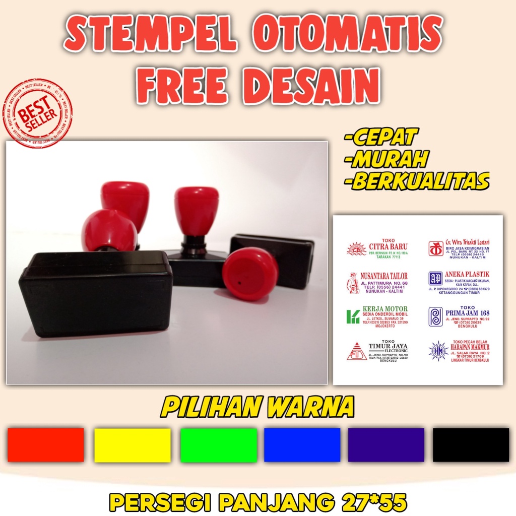 Jual Cetak Stempel Otomatis Kotak Persegi Panjang Ste