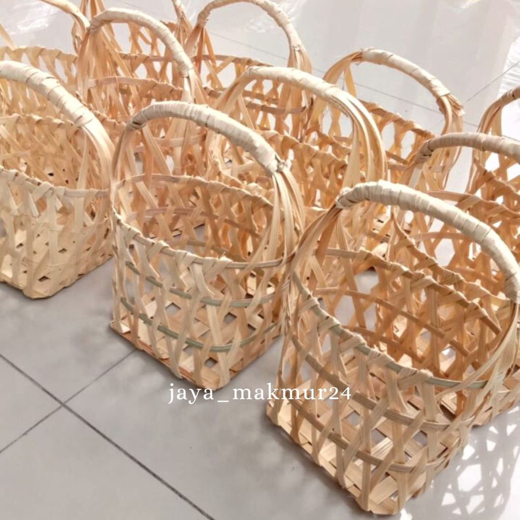 Jual Keranjang Bambu Mini Keranjang Buah Parcel Hantaran Tas Bambu Serbaguna Shopee Indonesia