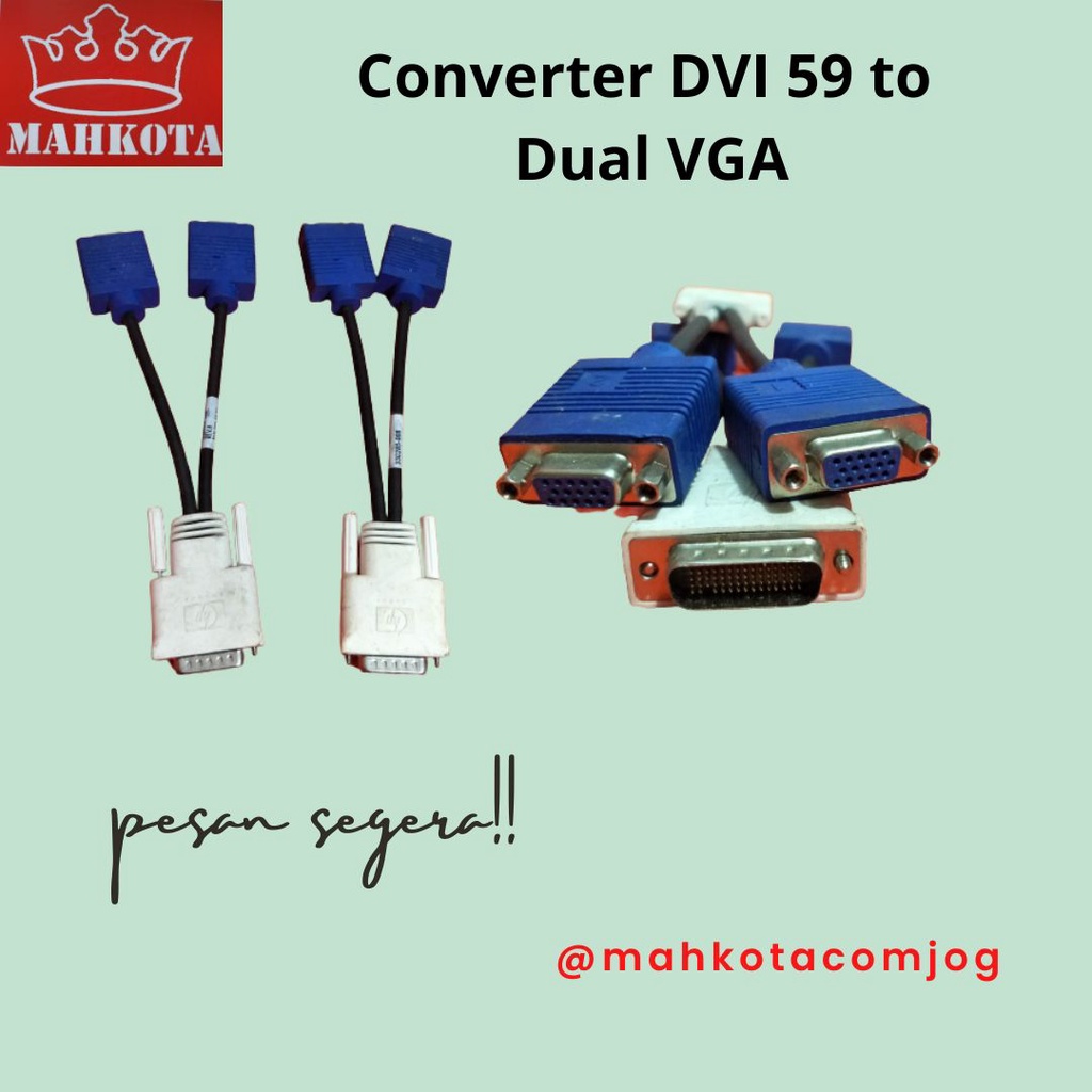 Cavo Adattatore Splitter LFH59: DVI-I + VGA Per Schede Grafiche NVIDIA Quadro E Matrox - 2