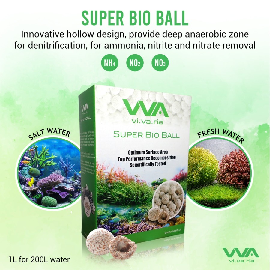 Jual VIVARIA Super Bio Ball 1 Liter Media Filter Biologis Rumah Bakteri