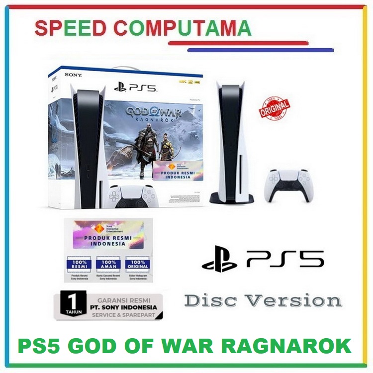 Jual RESMI Console Sony PlayStation 5 Disc ver God of War Ragnarok