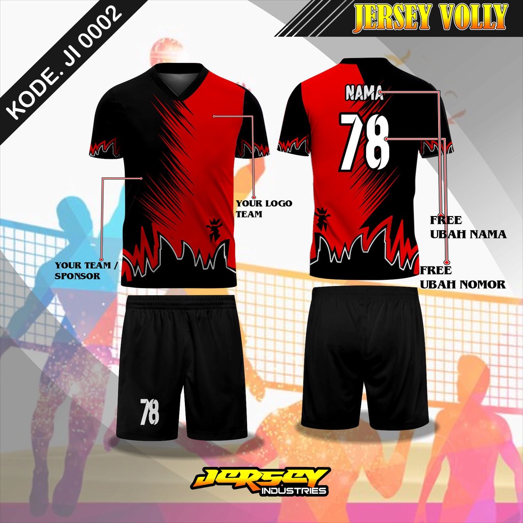 Jual Jersey Kaos Voli Desain Terbaru, Baju Jersey Team Voli Full