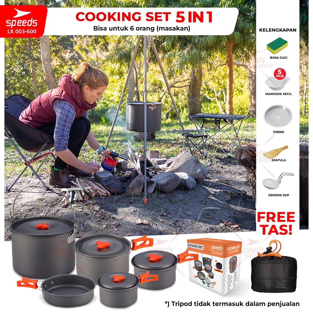 Jual Speeds Alat Masak Camping Set Mini Cooking Cookware Rekreasi Pesta Portable Orang Dapur