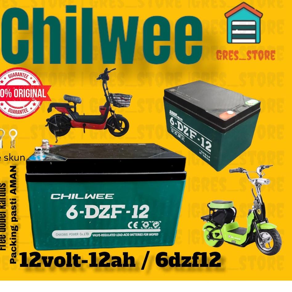 Jual Termurah AKI SEPEDA LISTRIK aki motor listrik CHILWEE 6 DZF-12