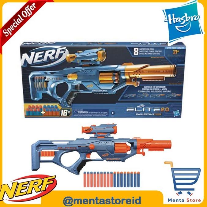 Jual Nerf Elite 20 Eaglepoint Rd 8 Blaster Detachable Scope Barrel Darts Shopee Indonesia