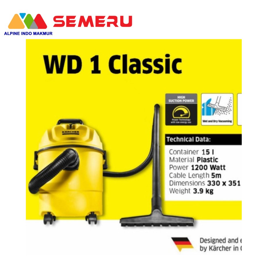 Jual KARCHER WET & DRY VACUUM CLEANER / 1200 W WD1 CLASSIC Shopee