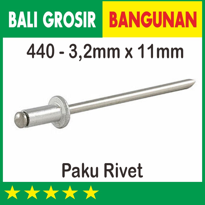 Jual 440 3,2 X 11 MM PAKU BLIND RIVET | Shopee Indonesia