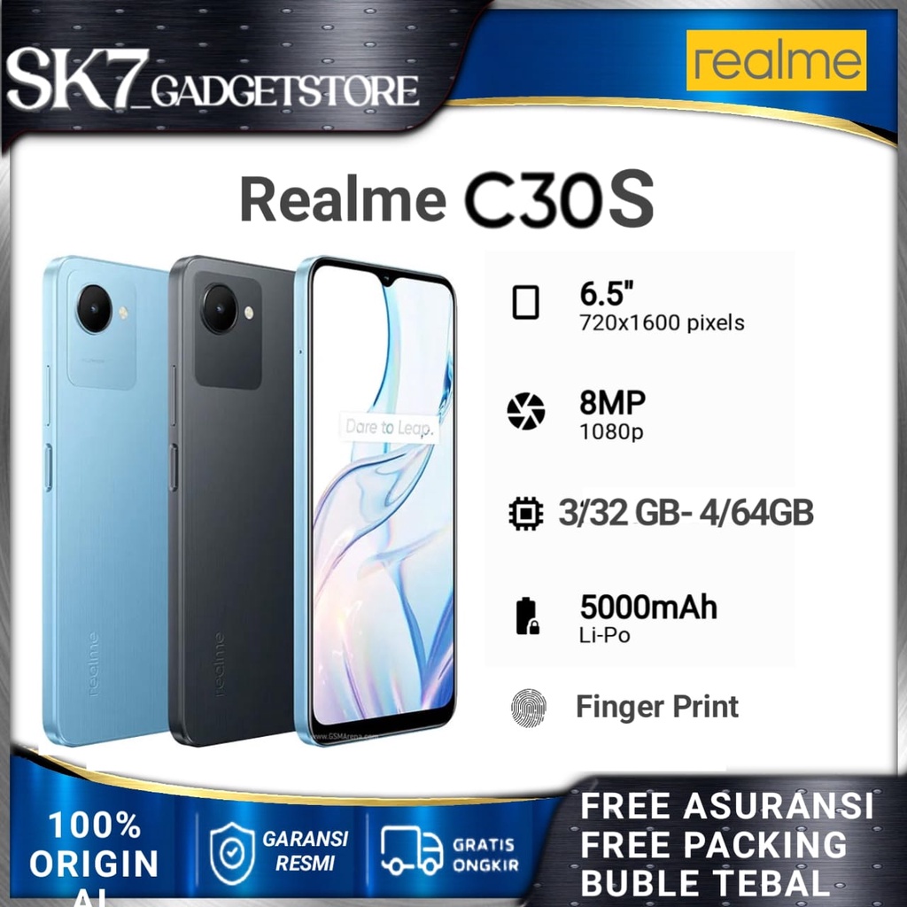 Jual REALME C30S 3/32 & 4/64 RAM 4GB ROM 64GB GARANSI RESMI REALME ...