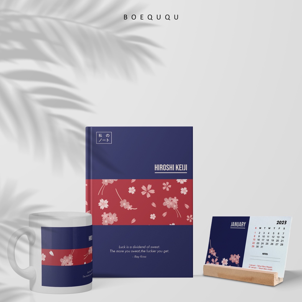 Jual [wfh Set] Sakura Series Set Kado Natal Dan Tahun Baru 2024 Hampers Buku Mug Kalender