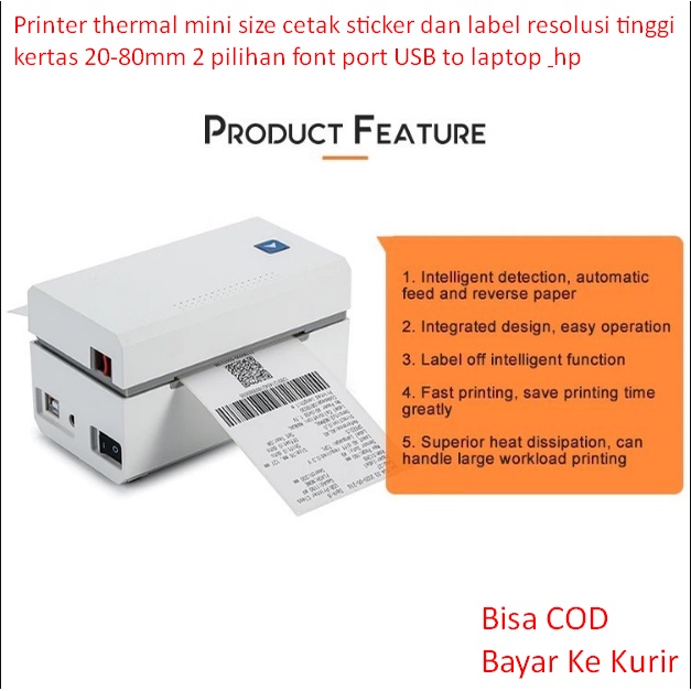 Jual Printer thermal mini size cetak sticker dan label resolusi tinggi ...