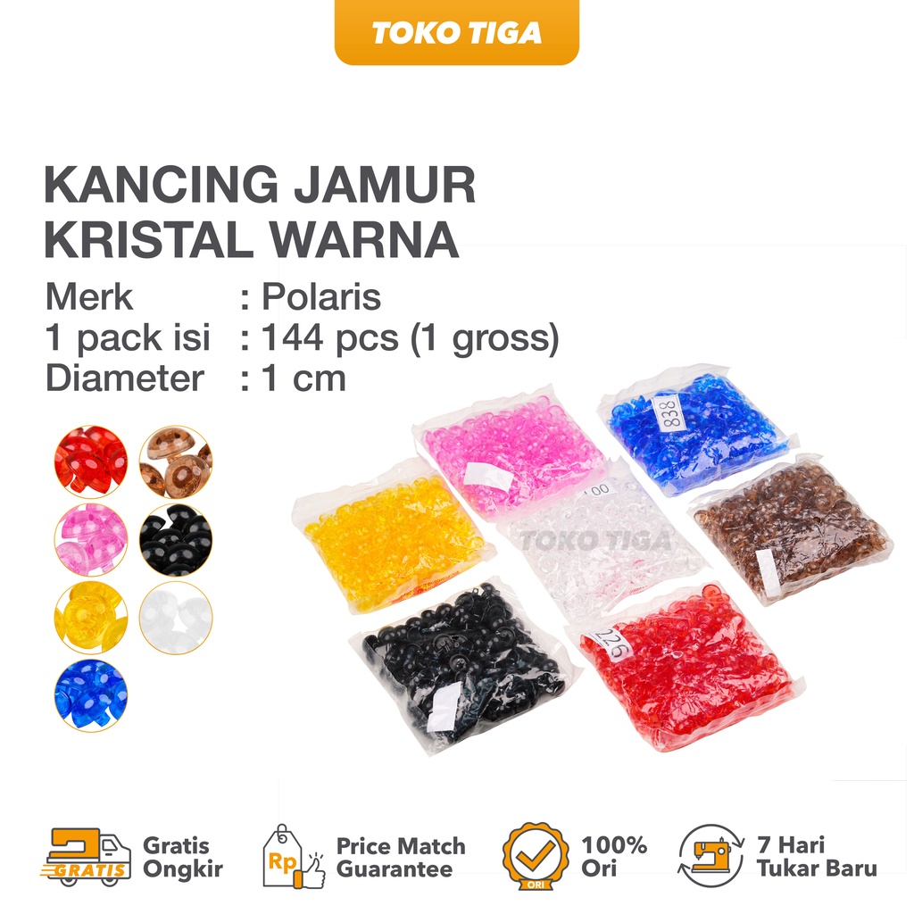 Jual Kancing Jamur Kristal Warna 1 Gross Shopee Indonesia