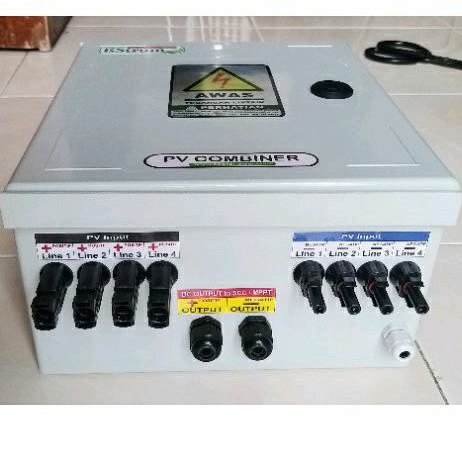 Jual PV Combiner Box 4(8) PV input / 1 Output DC to MPPT Sistem PLTS ...