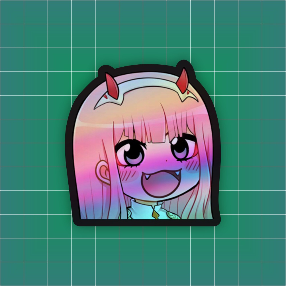 Jual Sticker Anime Zero Two Hologram Sticker case hp & laptop ukuran 6 ...