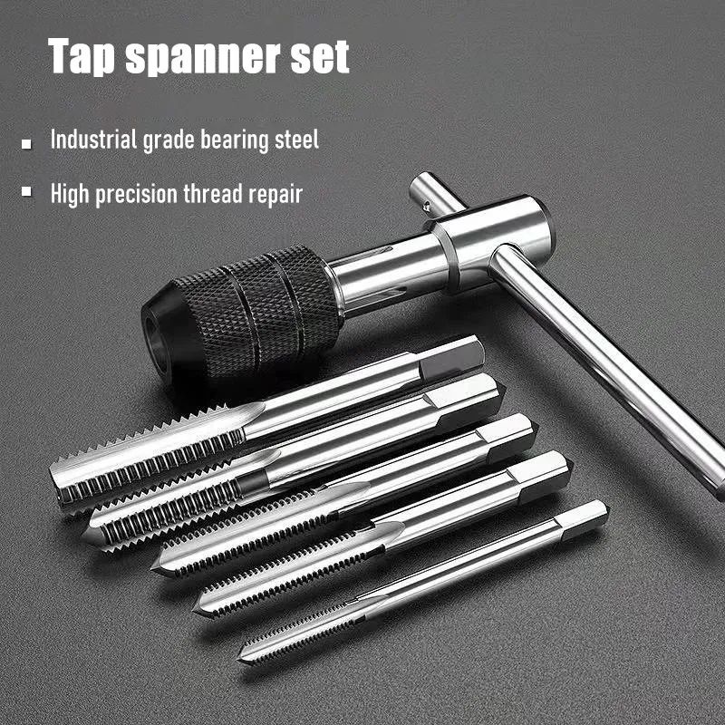 Jual Fixmee ~ Tap Set 6 PCS Mata Bor Senai Tap Wrench Drill Bit Hand ...