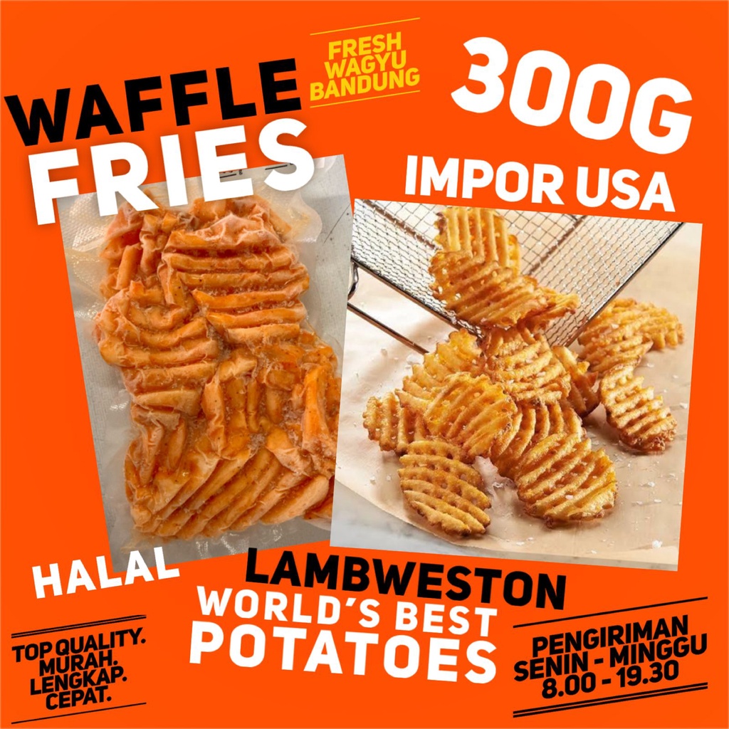 Jual LAMBWESTON WAFFLE FRIES CRISSCUT PREMIUM Kentang Goreng Impor USA Repack 300g Shopee