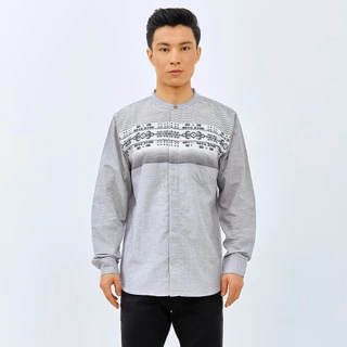 M231 Kemeja Pria Koko Panjang Abu 2809