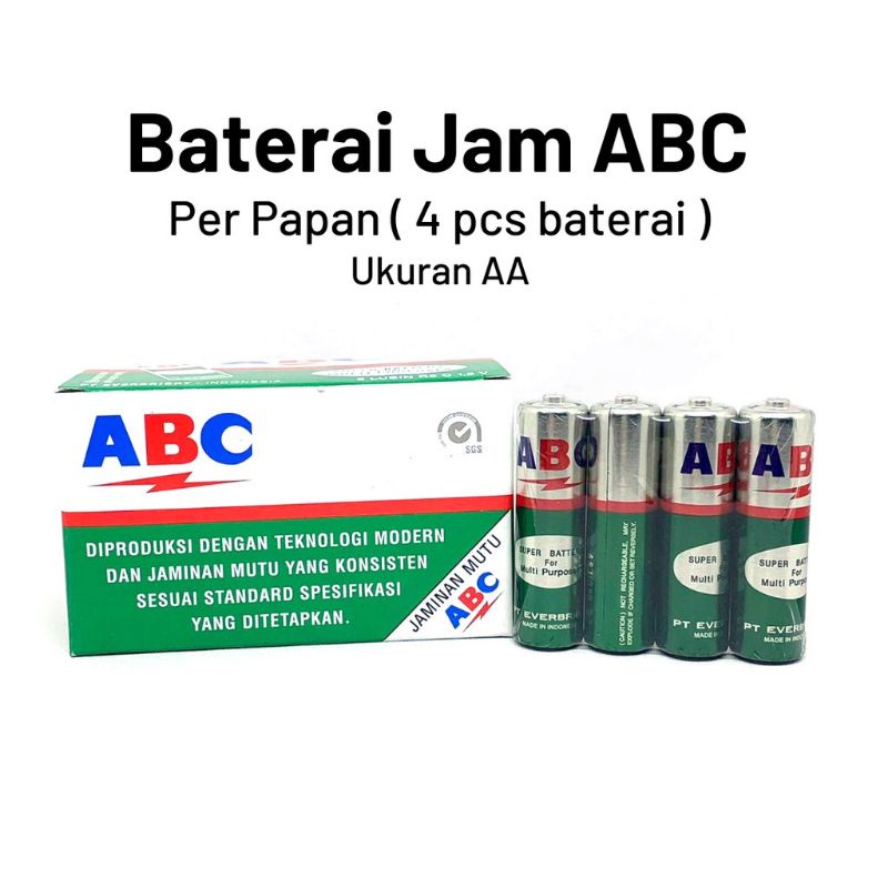 Jual BATU BATERAI ABC HIJAU BATERAI JAM - 1 PACK ISI 4 PCS | Shopee ...