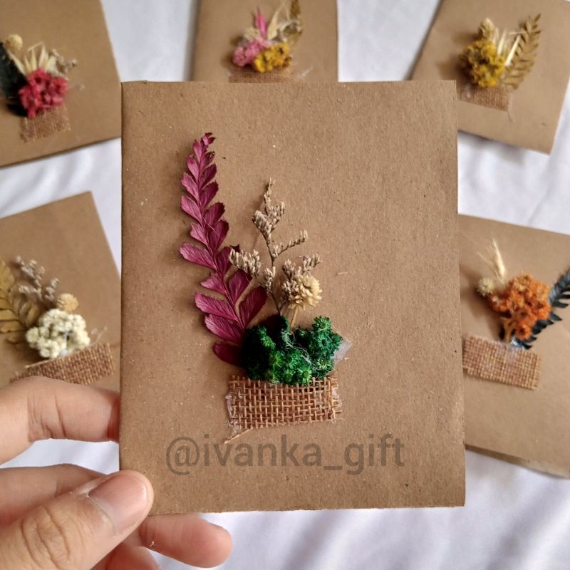 Jual Kartu Ucapan | Gift Card | Greeting Card Bunga Kering Aesthetic ...