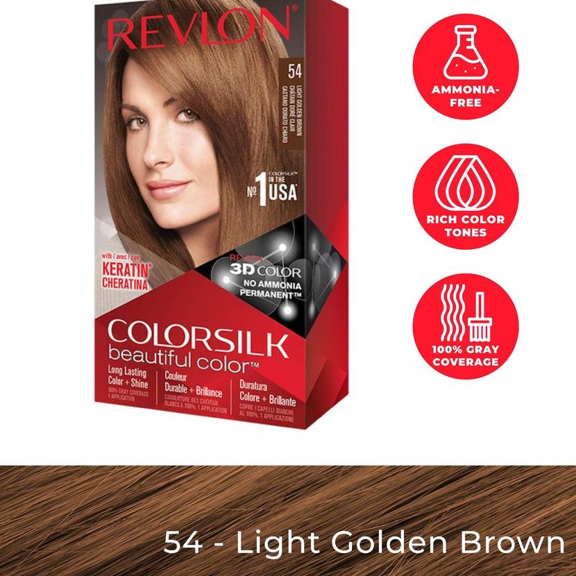 Jual ۞ Revlon Colorsilk Hair Color Cat Rambut - Light Golden Brown 054 ...