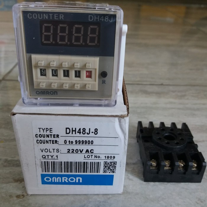 Jual OMRON DH48J Digital Counter Relay DH48J-8 Omron AC 220 V 3A murah ...