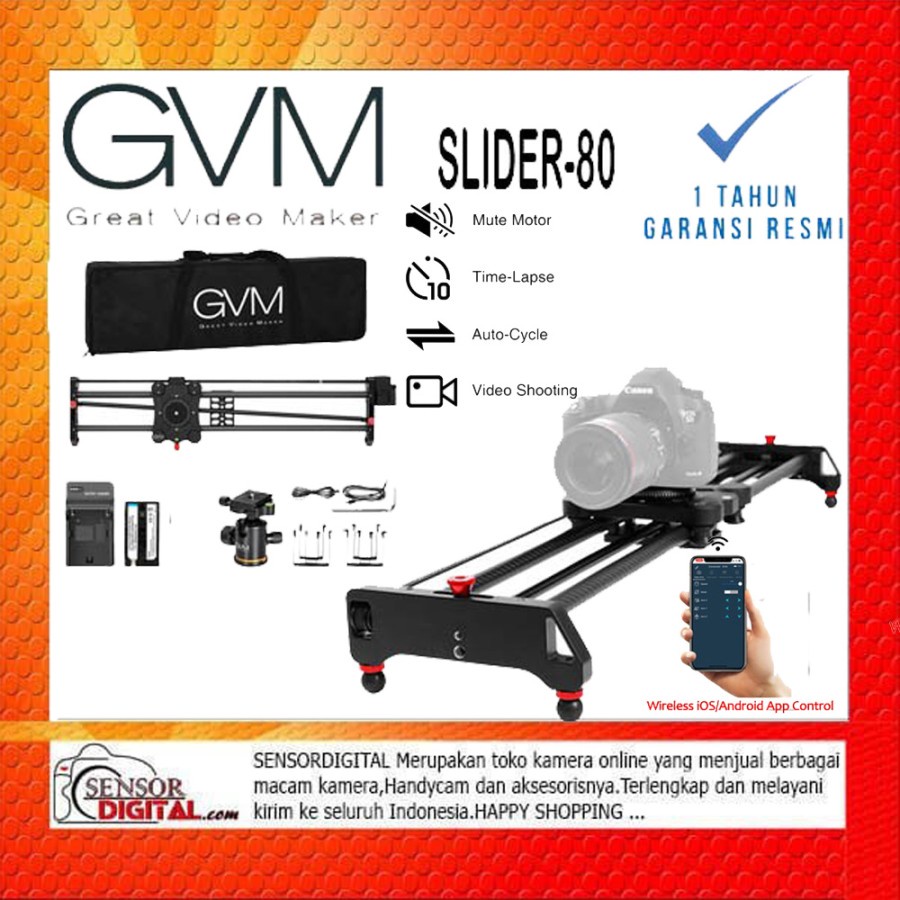 Jual GVM SLIDER80 Wireless Carbon Fiber Motorized camera Slider