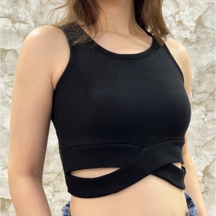 Jual CAVALU Knit Crop Tank Top Rajut Korea 170 | Shopee Indonesia