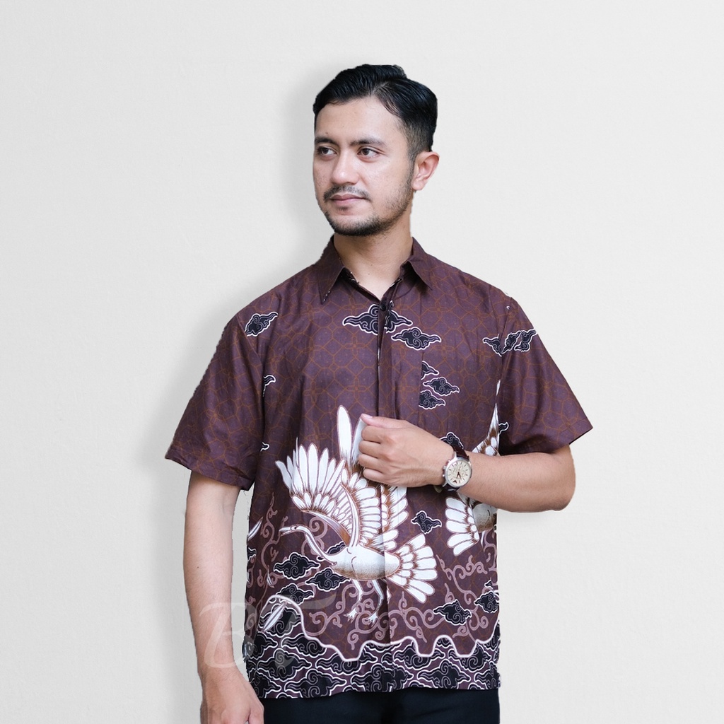 Jual BATIK TRUSMI Kemeja Kerja Batik Pria Hem Batik Lengan Pendek Batik ...