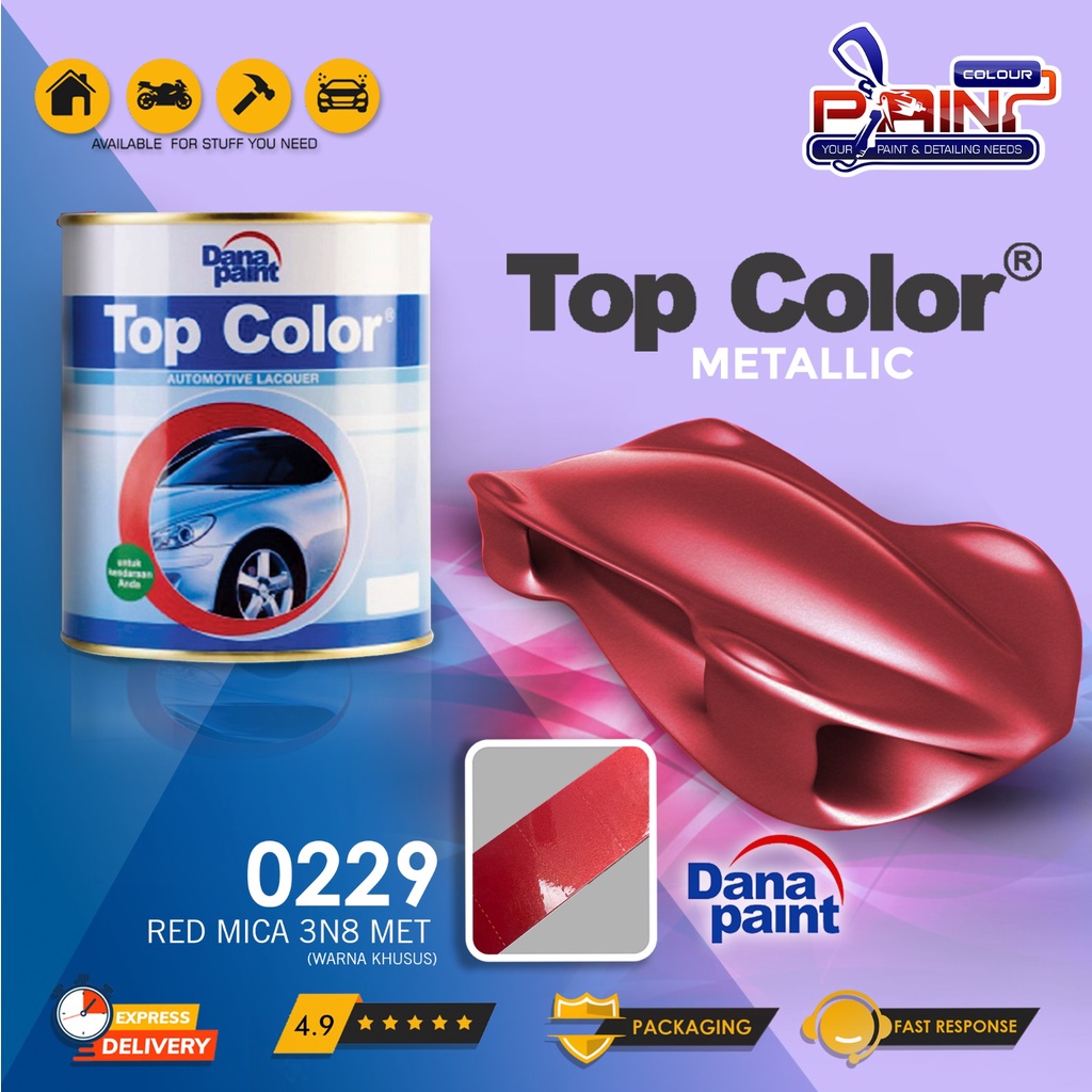 Jual Top Color Metallic 0229 RED MICA 3N8 MET - Cat Duco | Shopee Indonesia