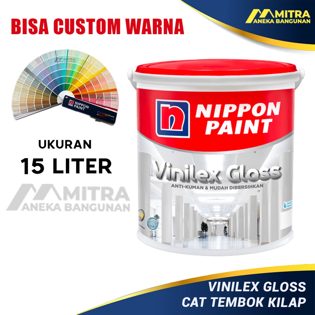 Jual CAT TEMBOK INTERIOR EKSTERIOR VINILEX GLOSS 1 PAIL NIPPON PAINT 15 ...