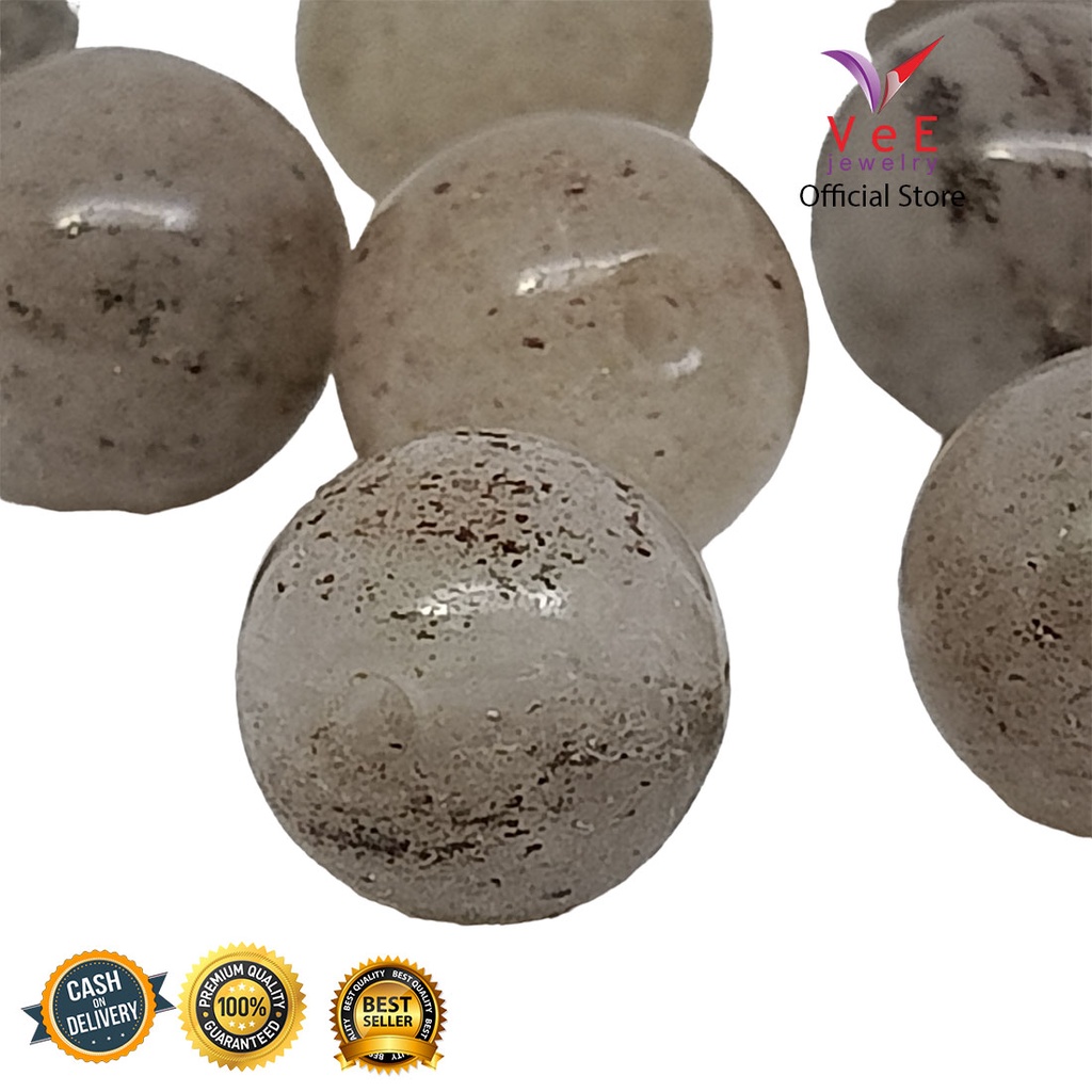 Jual Butiran Batu Giok Burma Jadeite Asli 10mm Abu Grade A - VeE Batu ...