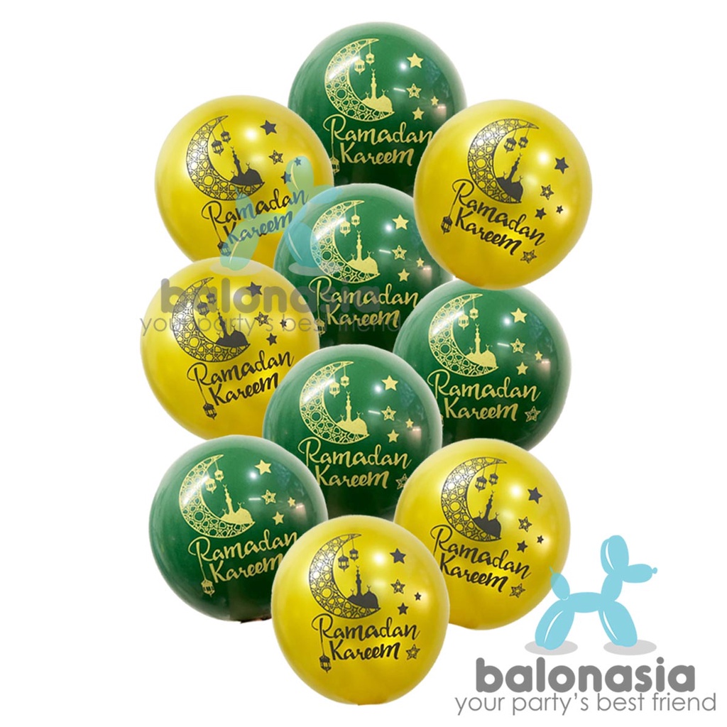 Balon Latex Ramadan / Idul Fitri / Dekorasi Lebaran Hari Raya