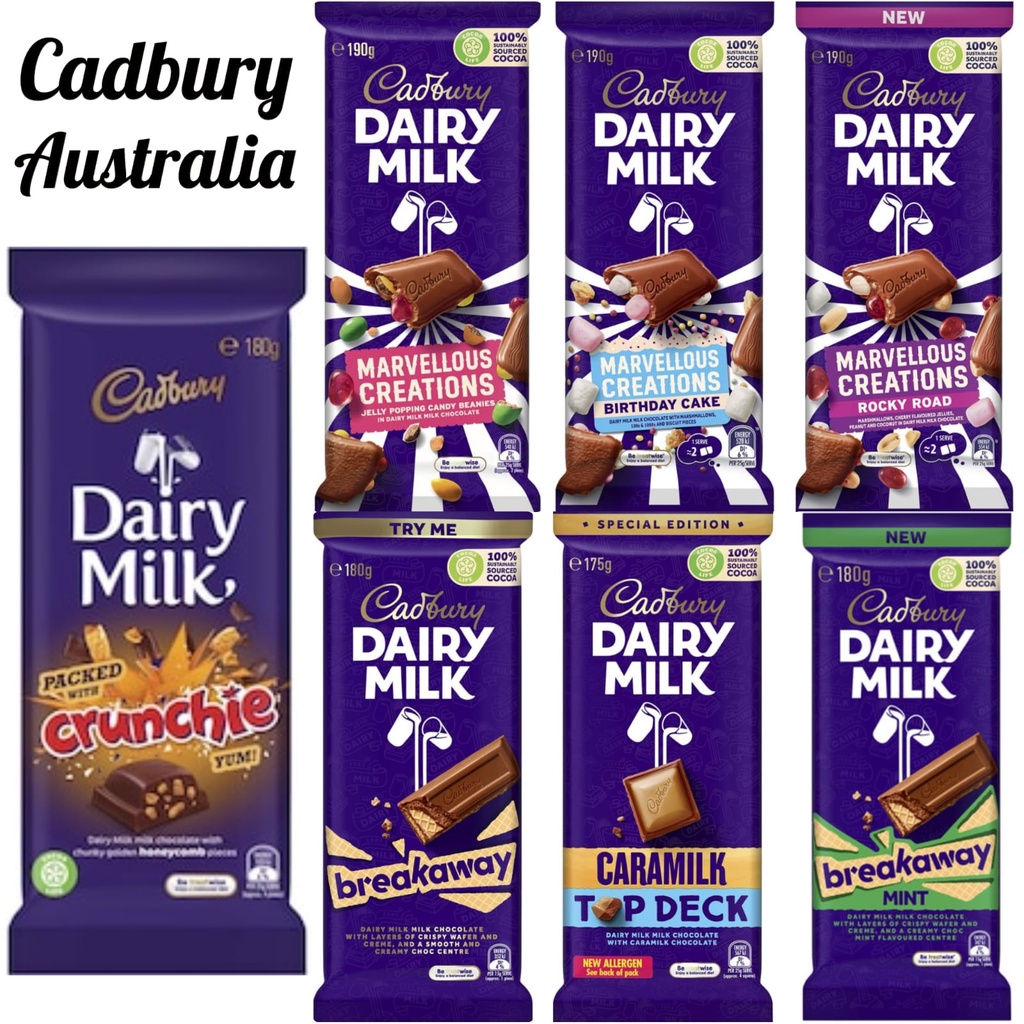 Jual Cadbury Australia Dairy Milk Crunchie/Marvellous Creation/Cadbury