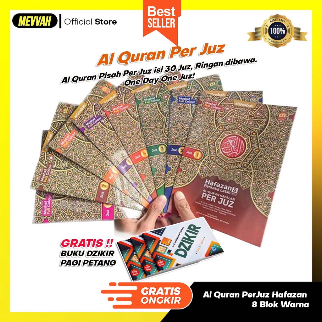 Jual Al Quran Per Juz (Hafazan 8 Blok Warna) FREE Buku | Shopee Indonesia