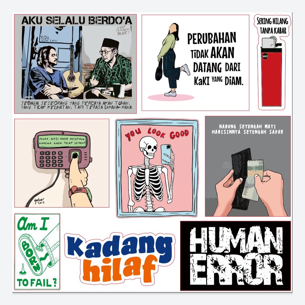 Jual Stiker Pack Gus Dur Jason Ranti Meme Pekerja Human Error | Shopee
