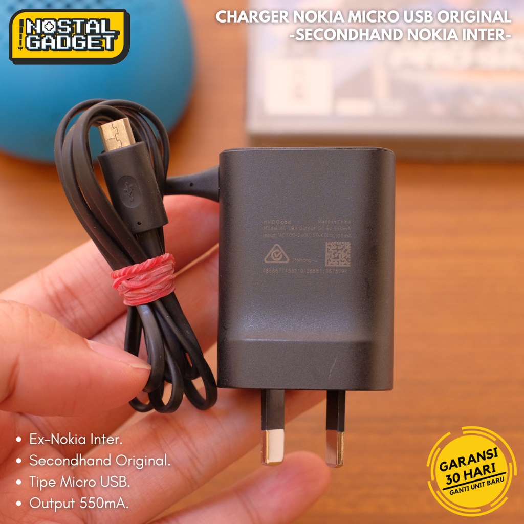 Jual Charger Nokia Micro USB Cas Nokia Mikro Original 105 . 150 . 108 ...
