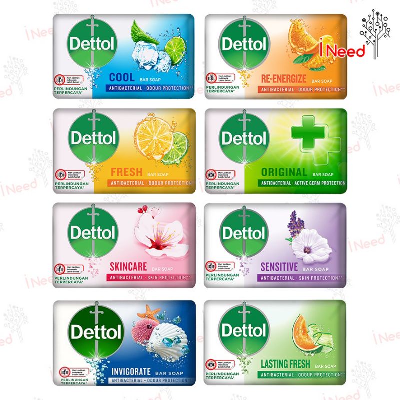 Jual Dettol sabun Mandi batang bar soap all variant 60 g isi 4 pcs ...