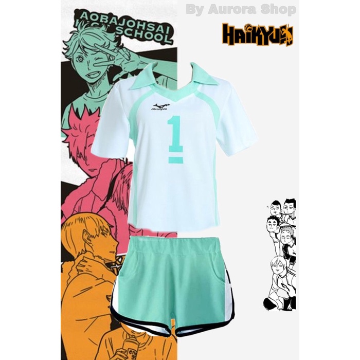 Jual Terbaru Kaos Anime Haikyuu Aoba Johsai Jersey Volleyball Cosplay