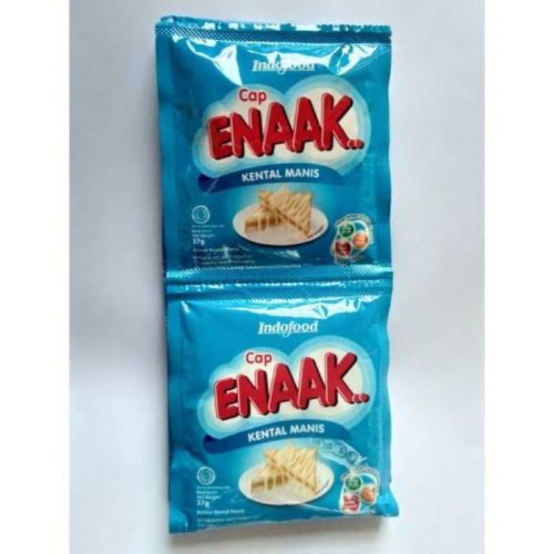 Jual Susu Kental Manis Putih Cap ENAK - 6 Sachet 37g | Shopee Indonesia