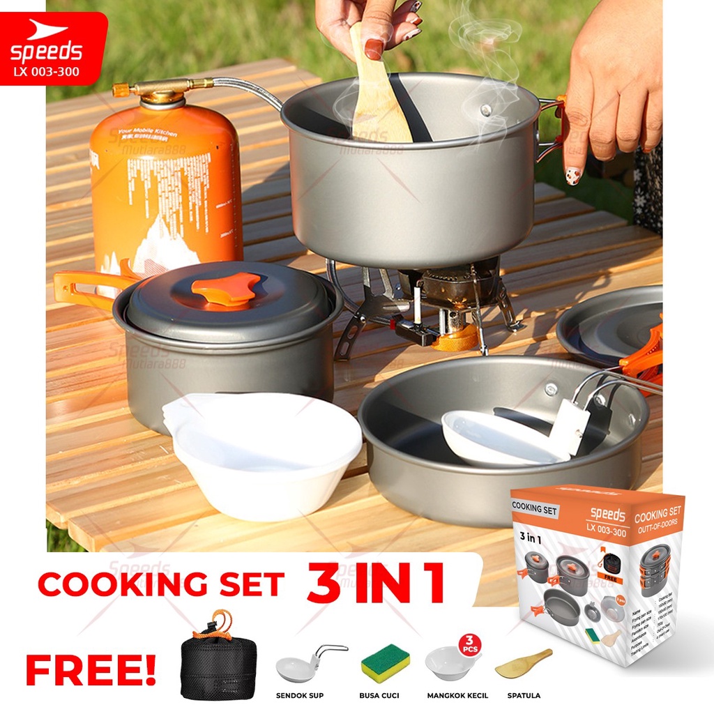 Jual SPEEDS Nesting Camping 3in1 Cooking Set Alat Masak Camping